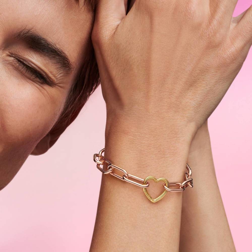 NEW PANDORA women's me heart openable link charm in gold - Picture 3 of 3
